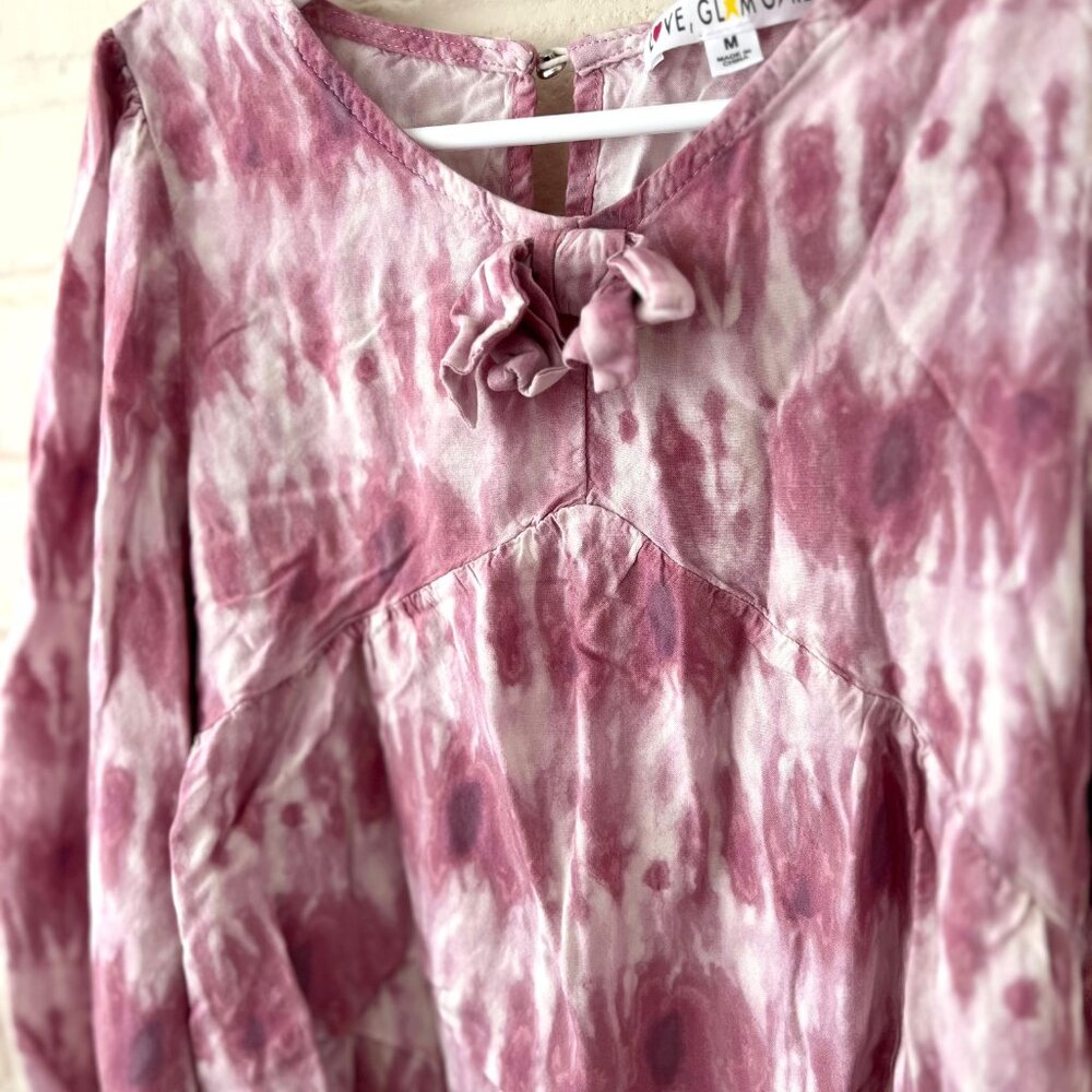 Girls Love Glam Girl Lone Sleeve Tie V Neck Blouse | Medium - Picture 2 of 7